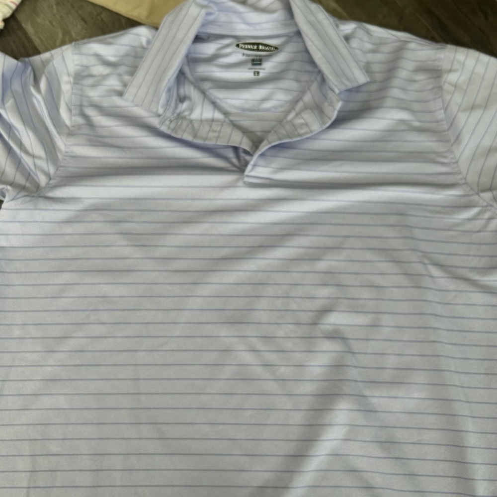 Perry Ellis Men's Light Blue Striped Shirt